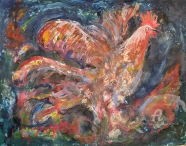 Painting titled "Cocorico!" by Andrew Walaszek, Original Artwork, Gouache