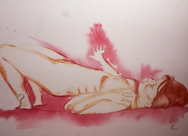 Peinture intitulée "mary8" par Fabien Lheuillier, Œuvre d'art originale, Aquarelle