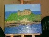 Peinture intitulée "forteresse en mer" par François Peyrout, Œuvre d'art originale