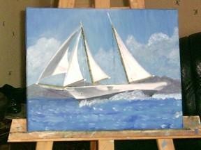 Peinture intitulée "voilier 6" par François Peyrout, Œuvre d'art originale