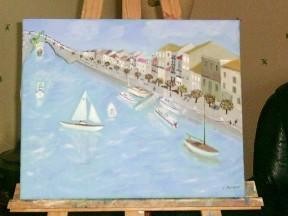 Peinture intitulée "port la nouvelle" par François Peyrout, Œuvre d'art originale