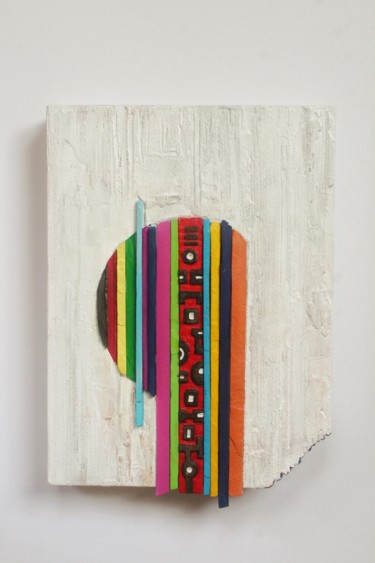 Sculpture titled "Infinity's Edge IE 5" by Jenny Hee, Original Artwork, Concrete Mounted on Wood Panel