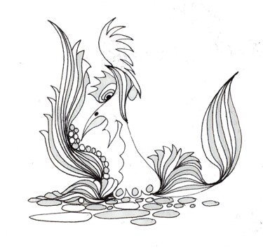 「the bird」というタイトルの描画 Solo Spenceによって, オリジナルのアートワーク, ボールペン
