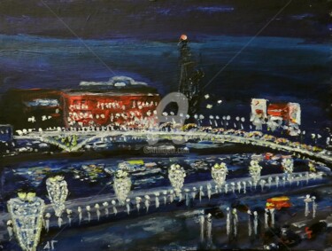 Pittura intitolato "Вечерняя Москва" da Andrei Gudkov, Opera d'arte originale, Acrilico