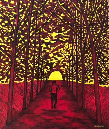Peinture intitulée "Le Chemin" par Laetitia Infantino, Œuvre d'art originale, Acrylique Monté sur Châssis en bois
