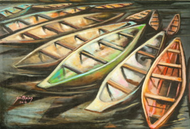 Canoe Series 「Canoe Series」というタイトルの絵画 Olaoluwa Smithによって, オリジナルのアートワーク, アクリル