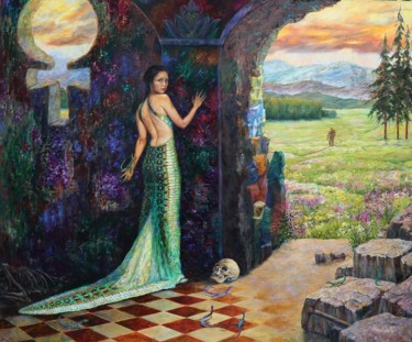 Mistress of Copper mountain Schilderij getiteld "Mistress of Copper…" door Tatyana Chepkasova, Origineel Kunstwerk, Olie Gemonteerd op Frame voor houten…