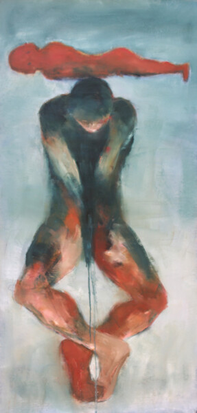 Peinture intitulée "LE POIDS" par Dov Melloul, Œuvre d'art originale, Huile