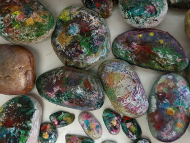 Artisanat intitulée "Galets peints.Uniqu…" par Dominique Bertrand, Œuvre d'art originale, Acrylique