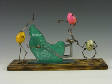 Scultura intitolato "Eggtion Figures - H…" da Tomoaki Orikasa, Opera d'arte originale, Plastica