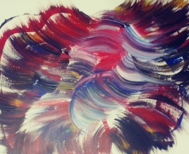 Painting titled "Abstract flower" by Dan Flanagan, Original Artwork, Acrylic