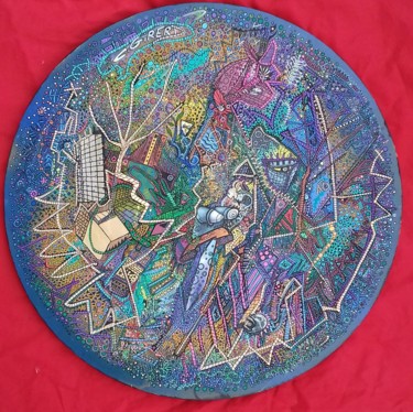 Peinture intitulée "aupres de l arbre u…" par Girerd Christophe, Œuvre d'art originale, Acrylique