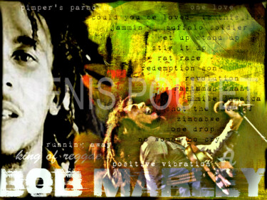 Digital Arts titled "bob marley" by Denis Poutet, Original Artwork, Digital Painting