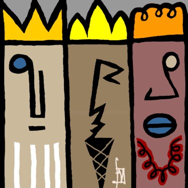 Digitale Kunst getiteld "les rois mages" door Franck Vidal, Origineel Kunstwerk, Digitaal Schilderwerk