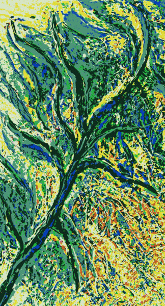 Painting titled "branche morte" by Mysane, Original Artwork, Oil