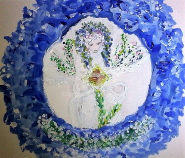 AINSI PARLAIT MARIE ( PAROISSE SAINT GABRIEL.) Painting titled "AINSI PARLAIT MARIE…" by Nathalie Bellanger, Original Artwork, Acrylic