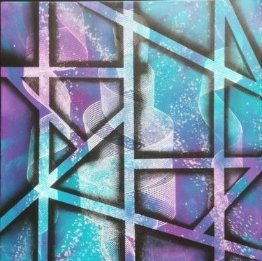 Peinture intitulée "AQUA purple" par Trä  Abstract Painting, Œuvre d'art originale, Acrylique