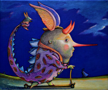 Pittura intitolato "THE LITTLE ADVISOR" da Carlo Salomoni, Opera d'arte originale, Acrilico