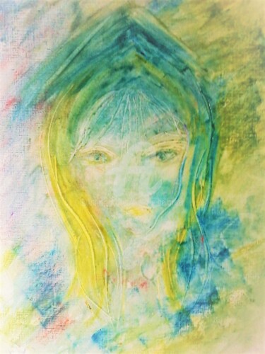 「L'ENFANT MEDIUM.」というタイトルの絵画 Nathalie Bellangerによって, オリジナルのアートワーク, パステル