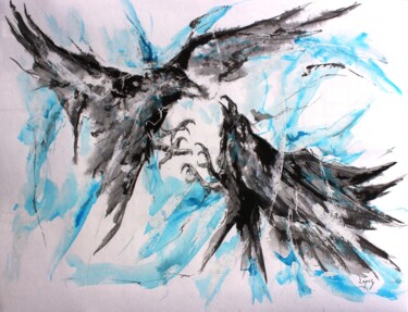 「454 Combat dans les…」というタイトルの絵画 Jean-Luc Lopezによって, オリジナルのアートワーク, インク