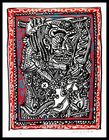 제목이 "SAMOURAI"인 그림 Mascarade로, 원작, 잉크