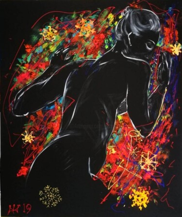 Peinture intitulée "L'hiver" par Michael Jiliak, Œuvre d'art originale, Acrylique