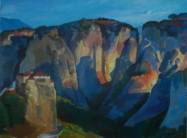 绘画 标题为“Sunset in  Meteora” 由Artan Kola, 原创艺术品, 丙烯