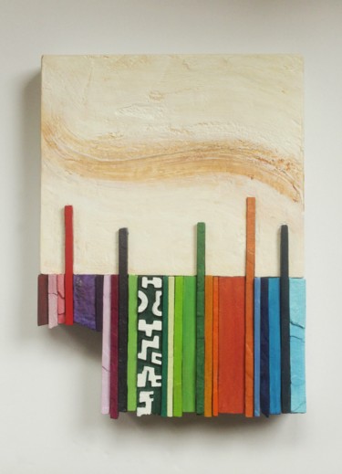 Sculpture titled "Infinity's Edge IE…" by Jenny Hee, Original Artwork, Concrete Mounted on Wood Panel