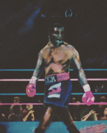 Painting titled "Knock out" by Dan Flanagan, Original Artwork, Oil