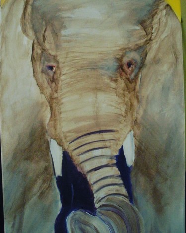 Painting titled "The wise Elephant" by Dan Flanagan, Original Artwork, Oil