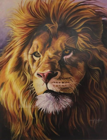 Painting titled "Fearless" by Wilson Felix Olugu, Original Artwork, Oil