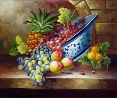 绘画 标题为“Fruit and china 106” 由Lermay Chang, 原创艺术品, 油