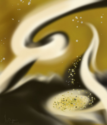 数字艺术 标题为“Entrée dans la mati…” 由Jocelyne Dupuis (Jo Dupuis), 原创艺术品, 数字油画 安装在木质担架架上