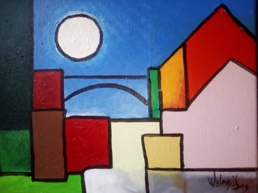 Peinture intitulée "Clair de lune, 5 qu…" par Marc Walencik, Œuvre d'art originale, Acrylique