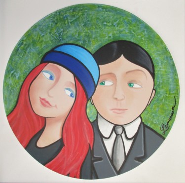 Peinture intitulée "Clotilde et Benjamin" par Philippe Lemarinier, Œuvre d'art originale, Acrylique Monté sur Panneau de bois