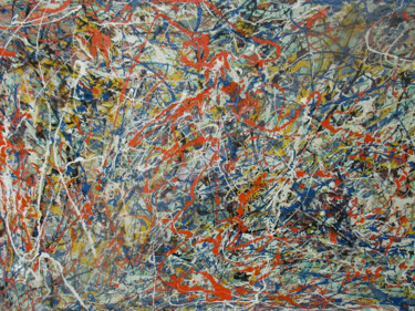 Pintura intitulada "Abstrata impression…" por Romeo Zanchett, Obras de arte originais, Tinta de esmalte Montado em Painel de…