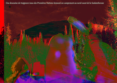 Une douzaine de trappeurs issus des Premières Nations... Arts numériques intitulée "Une douzaine de tra…" par Michel Tabanou, Œuvre d'art originale, Peinture numérique
