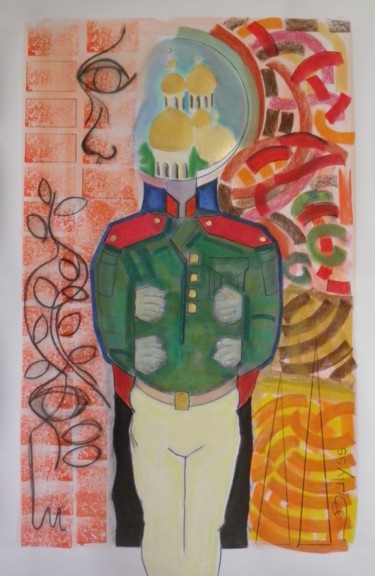 Dessin intitulée "Tsar Nikolaî  ( цар…" par Marc Bulyss, Œuvre d'art originale, Pastel