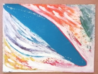Peinture intitulée "Boomerang d'eau bleu" par Claudia Marie Eugénie (Cocoâlô), Œuvre d'art originale, Huile