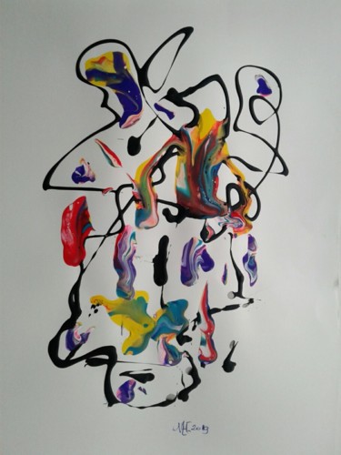 Schilderij getiteld "Aquarium" door Marianne Huizinga, Origineel Kunstwerk, Gouache
