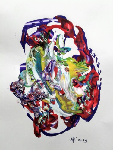 Schilderij getiteld "Eden" door Marianne Huizinga, Origineel Kunstwerk, Gouache