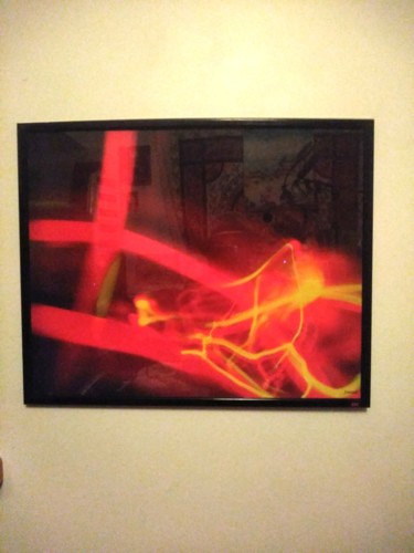 Photographie intitulée "Rouge électrisé" par Jonathan Bleesz, Œuvre d'art originale, Light Painting