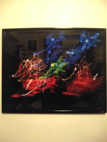 Photographie intitulée "Onde bleutée" par Jonathan Bleesz, Œuvre d'art originale, Light Painting