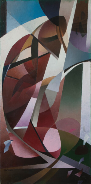 Painting titled "Japanise Sute" by Isaac Feldman, Original Artwork, Oil Mounted on Wood Stretcher frame