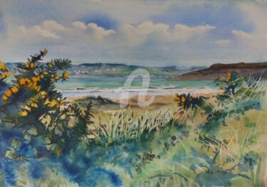Baie de Douarnenez, Sainte Anne La Palud Painting titled "Baie de Douarnenez,…" by Claude Marchalot, Original Artwork, Watercolor Mounted on Other rigid panel