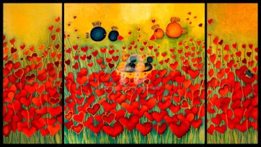 Malerei mit dem Titel "LE CHAMP D’AMOUR 1,…" von Anne Marie Torrisi, Original-Kunstwerk, Öl