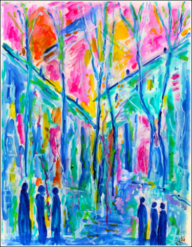 Peinture intitulée "EVENING" par Jean Mirre, Œuvre d'art originale, Huile