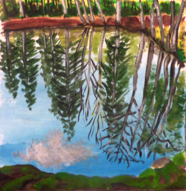 Peinture intitulée "Le miroir pour voir…" par Philippe Gonseth, Œuvre d'art originale, Acrylique