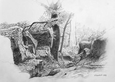 forêt ou quick scetch pencil - croquis rapides Tekening getiteld "forêt ou quick scet…" door Franzart, Origineel Kunstwerk, Potlood