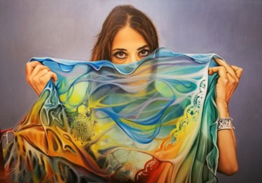 Pittura intitolato "IL VELO" da Roberto Orlandi, Opera d'arte originale, Olio